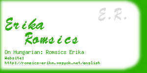 erika romsics business card